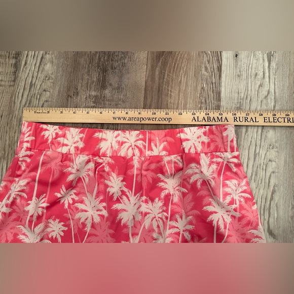 Pink Palm Print Mini Skort Golf Athleisure Spring Summer Stretchy Sz L - Picture 3 of 5